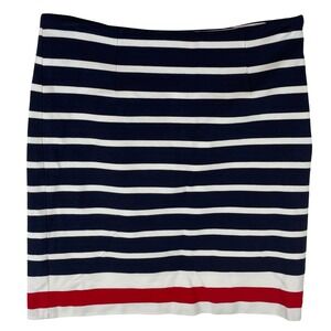 Banana Republic Petite Striped Knit Pencil Skirt Navy White Red Size 0P